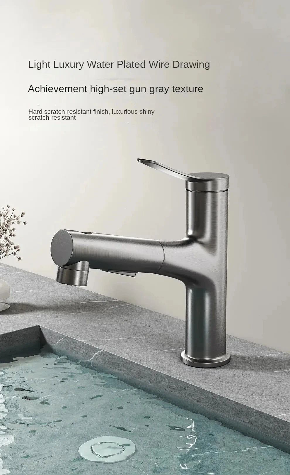 Pull-Out Bathroom Faucet Cold Water Outlet Bathroom Sink