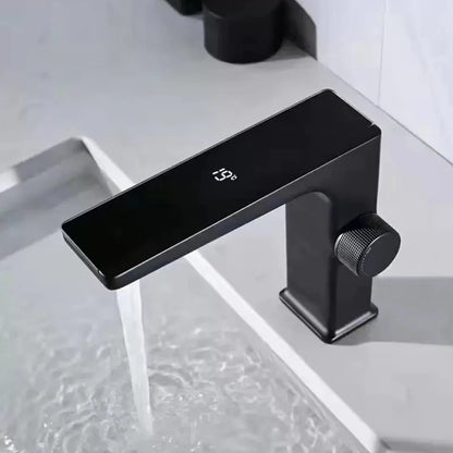 Gun Grey Smart Sensor Basin Faucet Digital Display