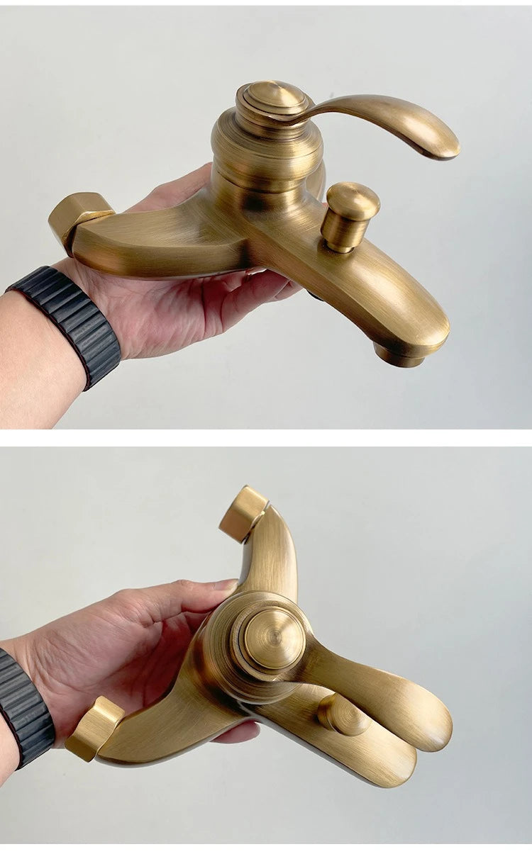 Antique Brass Simple Shower Without Overhead Spray Handheld