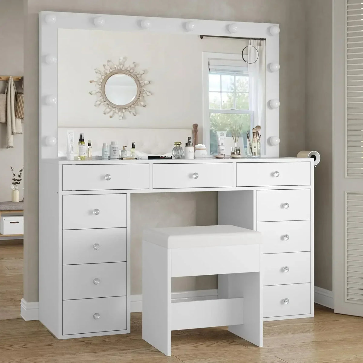 Vanity Desk & Power Outl Makeup Vanity Mirror