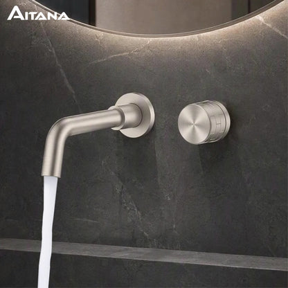 Aitana Luxury Brass Brushed Nickel Bathroom Faucet Simple