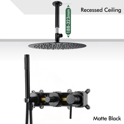Gunmetal Shower Faucet 8-16 Wall Mounted Concealed Control