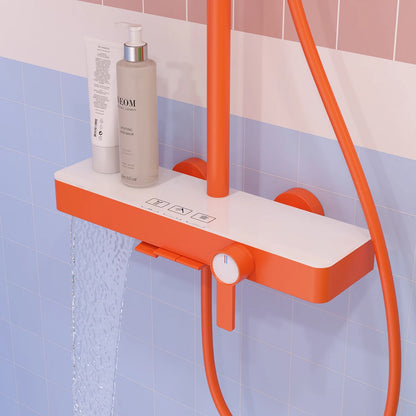 Orange Piano Bathroom Shower Waterfall Bathroom Mixer Faucets