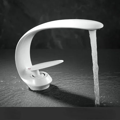 Creative Bathroom Sink Faucet Tap White Brass Wash