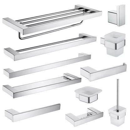 Matte Black Bathroom Hardware Towel Rack Shelf Hook