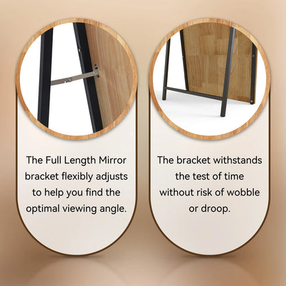 Arc Full Body Mirror 160x50cm Solid Wood Frame