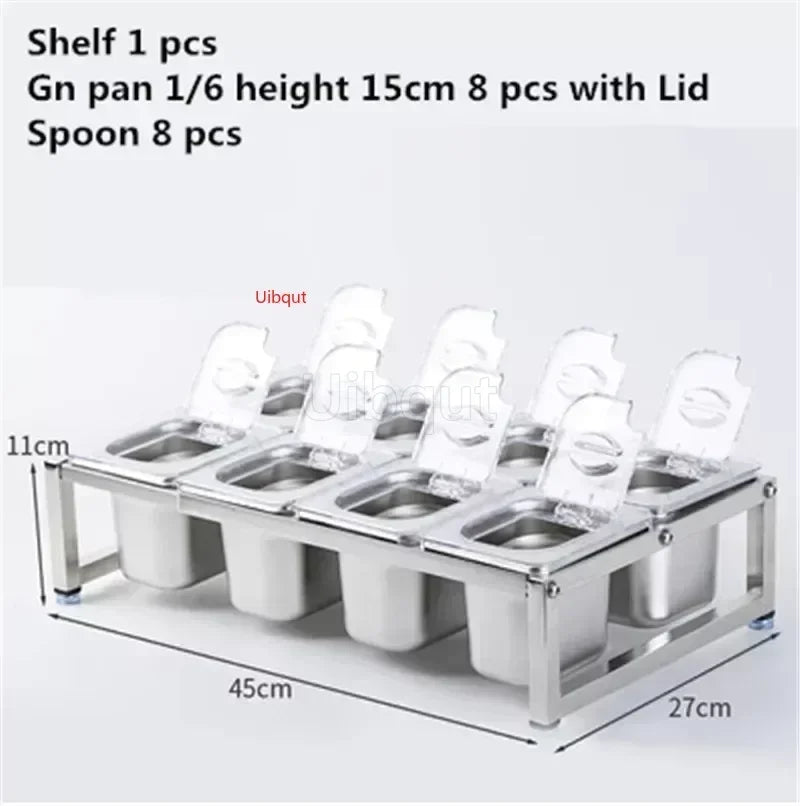 Stainless Steel Transparent Gn Pans Visible Food Exhibition