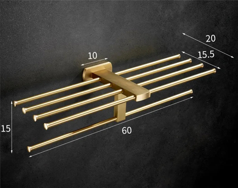 Brushed Gold Bathroom Towel Rack Paper Holder Toilet