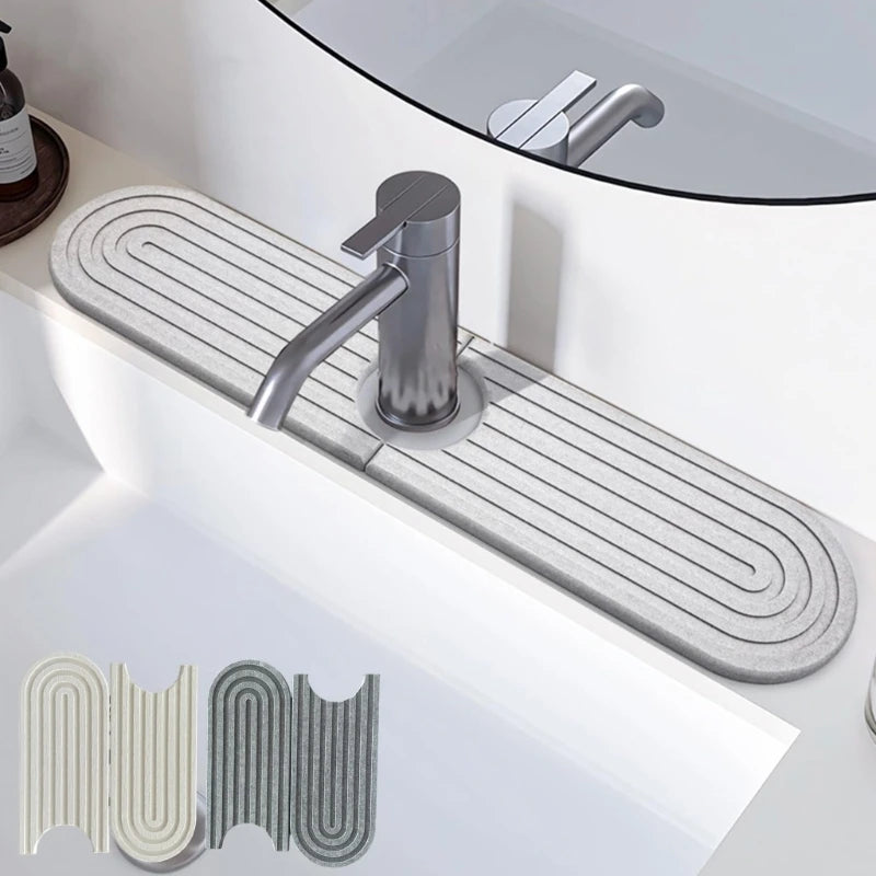 Faucet Mats Sink Water Absorbent Stone Sink Tray