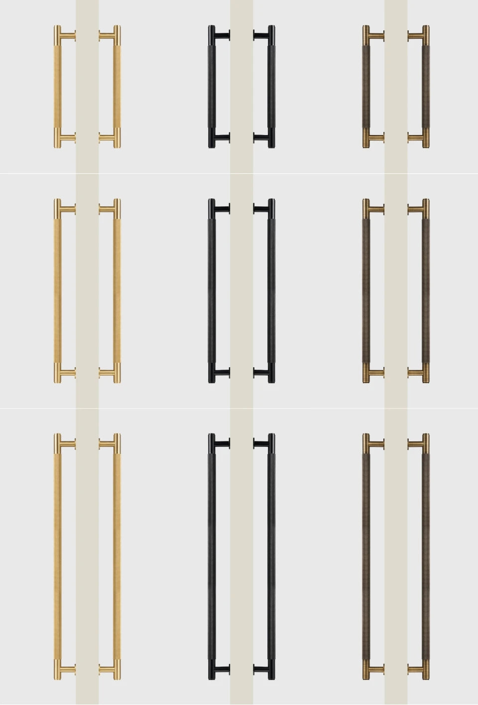 Nurlin Brass Door Double Sided Knurled Pull Bar