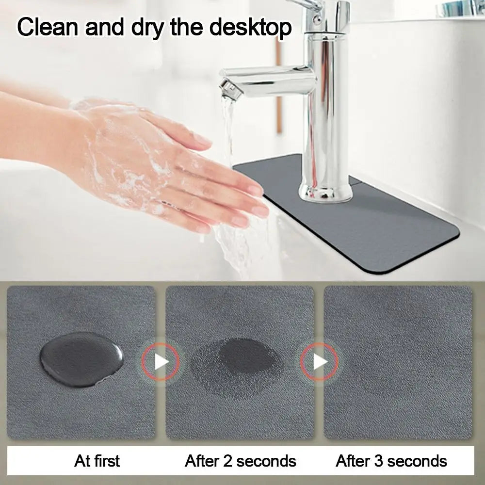 Solid Color Sink Faucet Mat Diatomite Absorbent Faucet