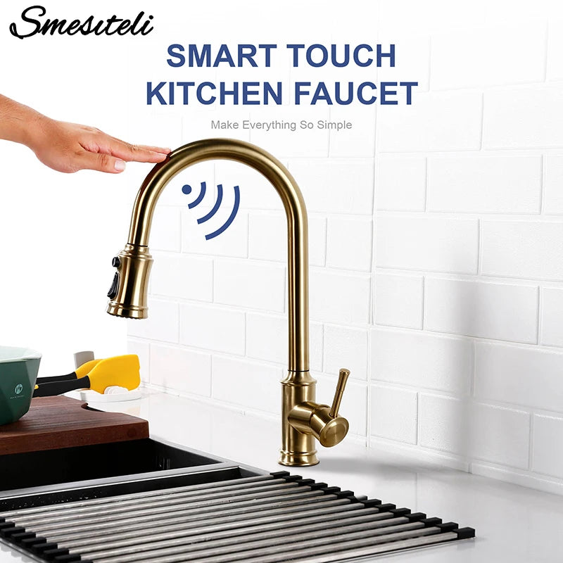 Touch Sensor Faucet Smart Control Mixer Tap Pull