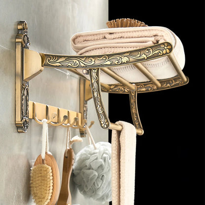 Antique Bathroom Hardware Wall-Mounted Towel Rack Toilet Brush
