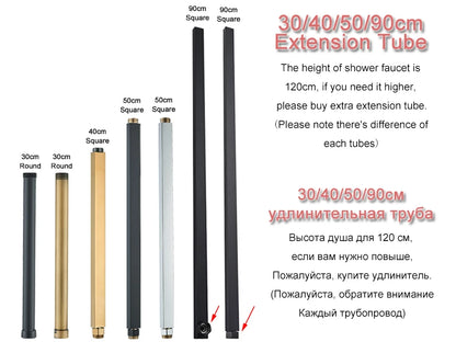 Shinesia Black/Chrome Bathroom Shower System Rainfall Shower