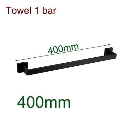 Black Bathroom Stainless Steel Wall Rack Towel Rack