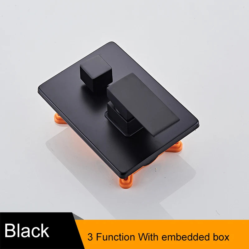 Bakala Black Golden Brass Shower Faucet Mixing Valve