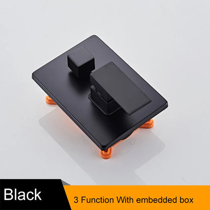 Bakala Black Golden Brass Shower Faucet Mixing Valve