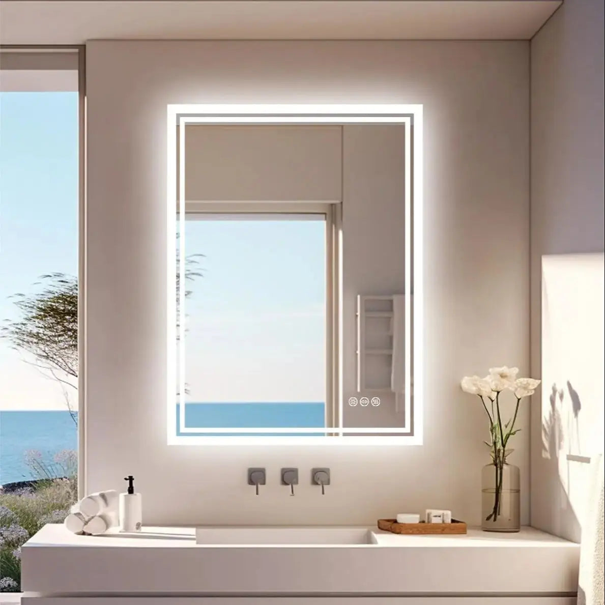 Led Light Bathroom Mirror Illuminated Wall Mounted Vanity
