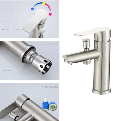 Cold Water Bathroom Basin Faucet Shower Head Shampoo