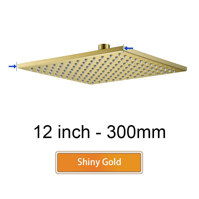 Brass Square Rain Shower Head Quality Bathroom Bath