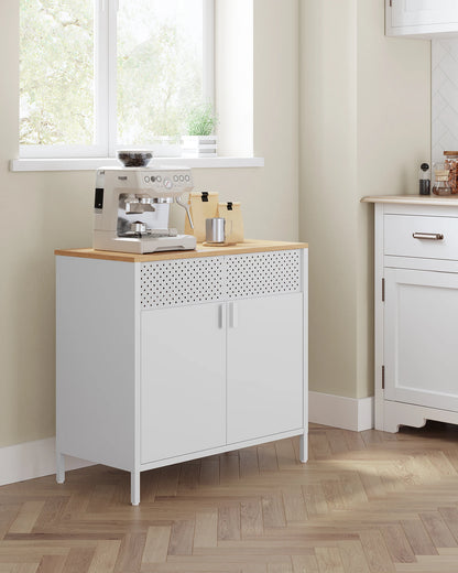 Sideboard Cupboard Double Door Cabinet Adjustable Floor Steel