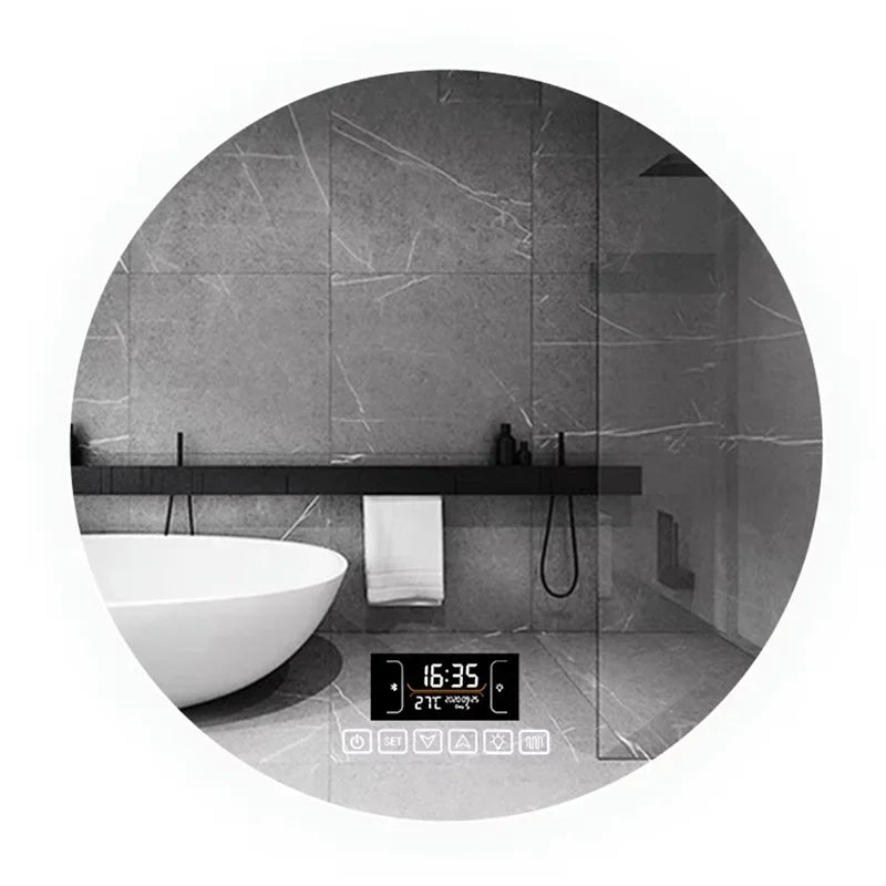 Mirror Round Mirror Wall-Mounted Smart Bathroom Mirror Led