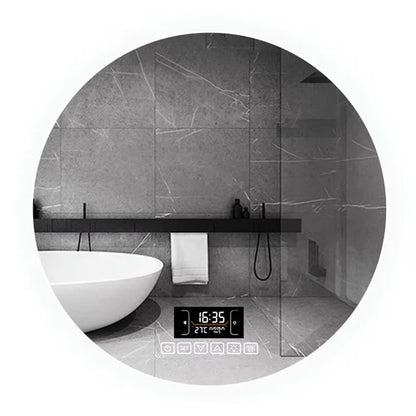 Mirror Round Mirror Wall-Mounted Smart Bathroom Mirror Led