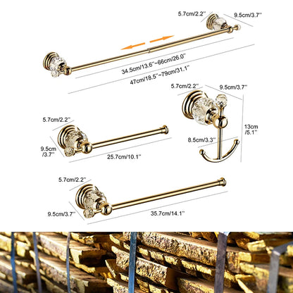 Ellen Golden Crystal Bathroom Hardware Adjust Towel Rack