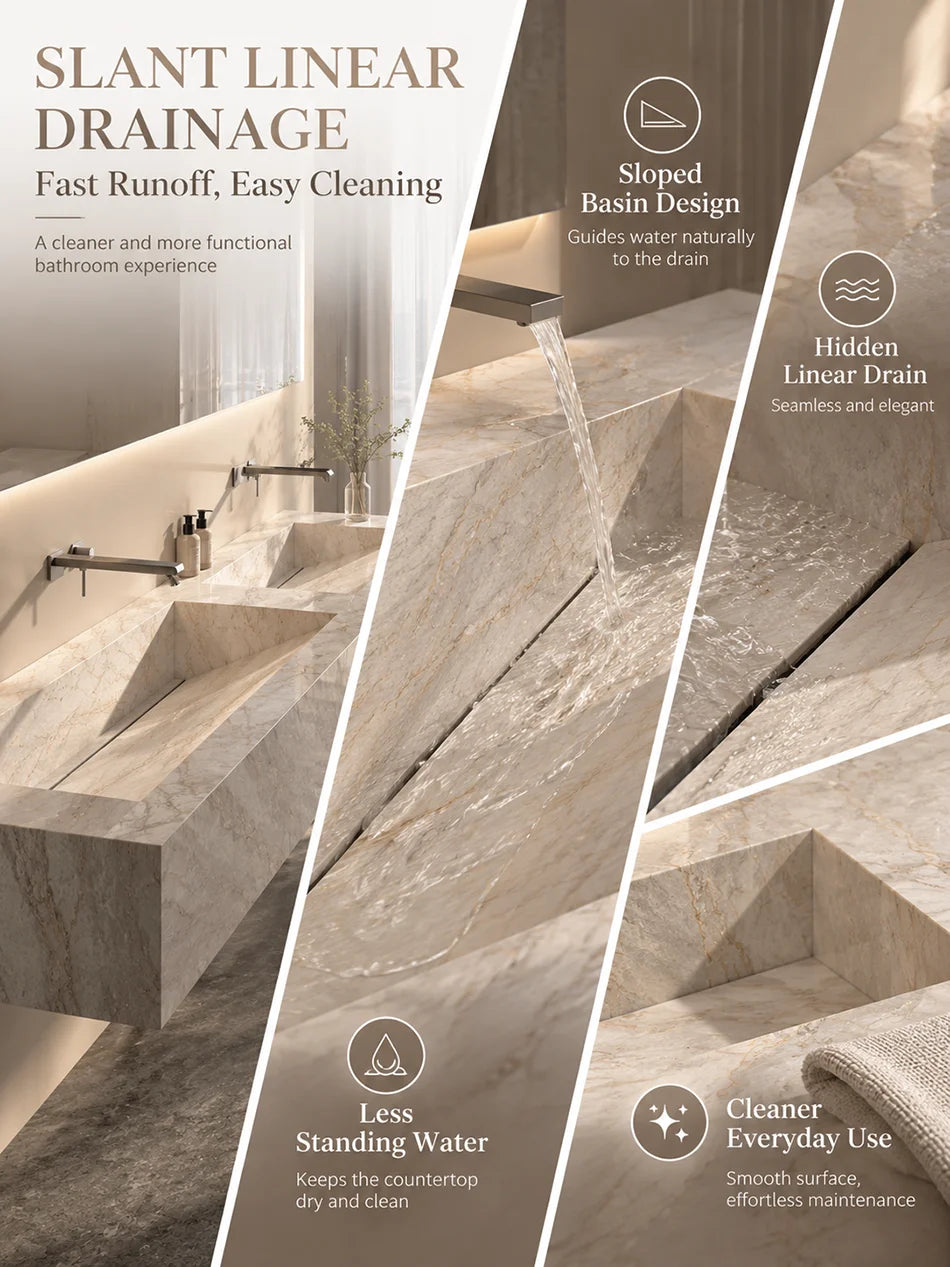 Any Size Custom Luxury Natural Stone Bathroom Vanity