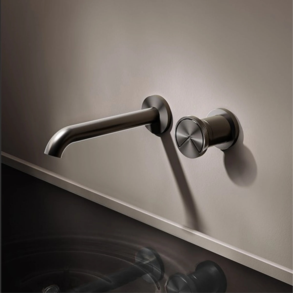 Luxury Brushed Gold In-Wall Brass Bathroom Basin Faucet