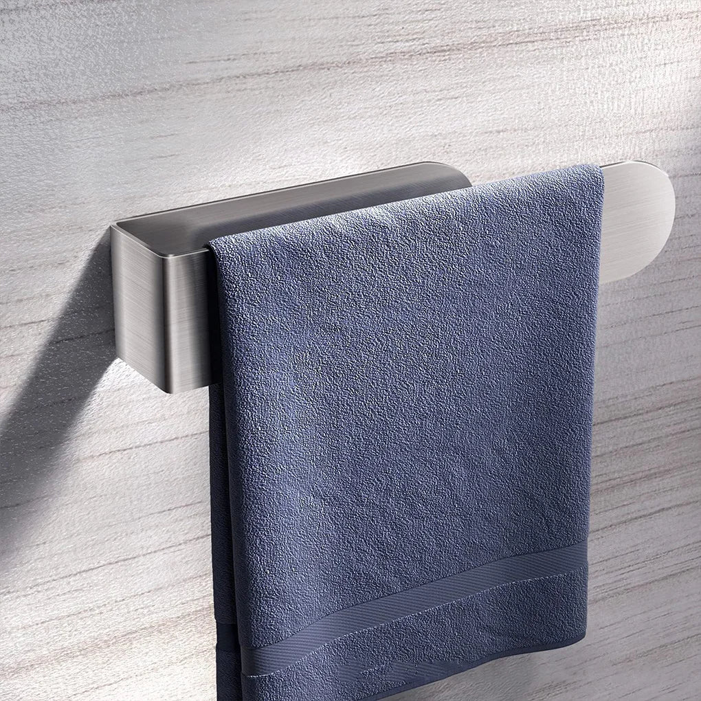 Stainless Steel Brushed Silver Towel Holder Wall Mounted