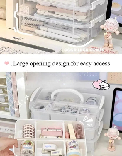 4-Layer Transparent Storage Box Stackable Sorting Box Building