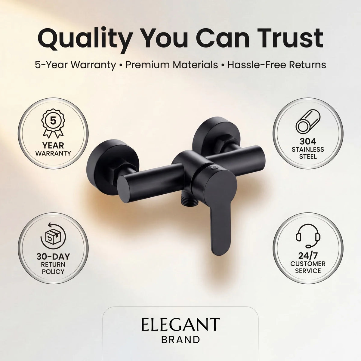 304 Stainless Steel Bathroom Shower Faucet Wall Mounted