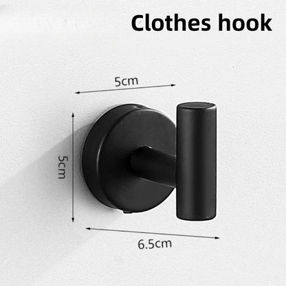 Wall Mount Black Bathroom Stainless Steel Towel Rack