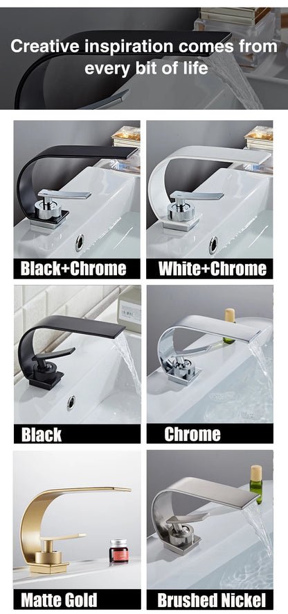 Becola Retail Deck Mount Waterfall Bathroom Basin Faucet