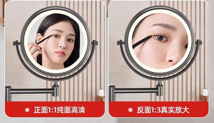 Rotatable Led Light Suction Cup Makeup Wall Mirror