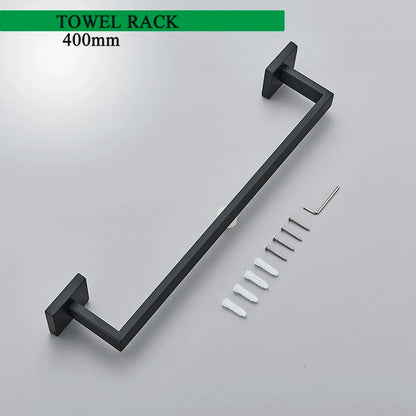 Bathroom Matte Black Wall Shelf Toilet Roll Paper