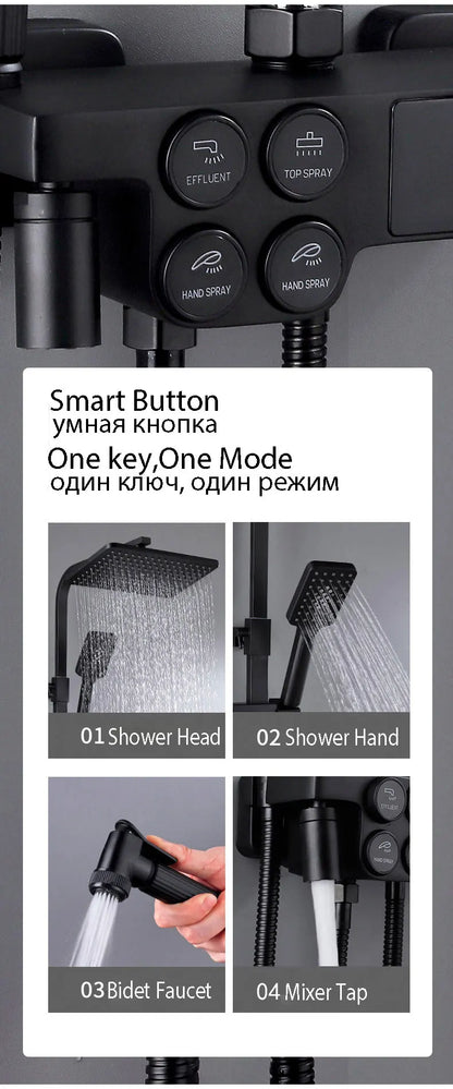 Ulgksd Thermostatic Shower Faucet Full Bathroom Rainfall Mixer