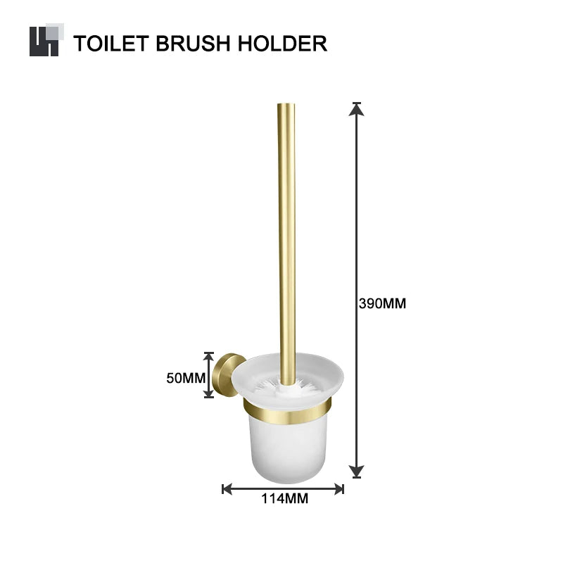 Brushed Gold Towel Bar Toilet Seat Rack Robe