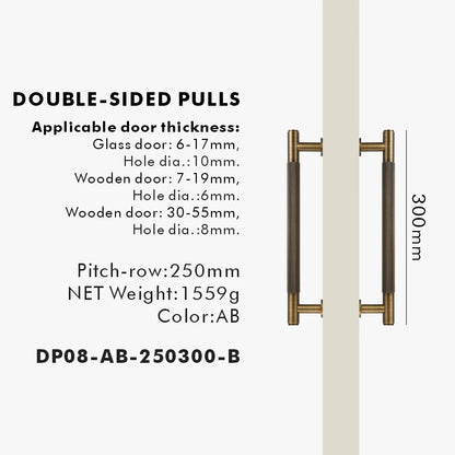 Nurlin Brass Door Double Sided Knurled Pull Bar