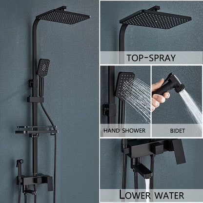4-Function Wall Mounted Shower Faucet Rainwater Bathtub Shower