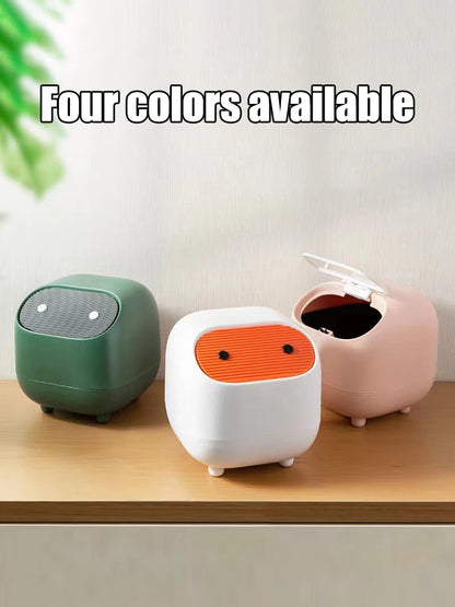 Mini Trash Can Lid Cute Ninja Desktop Trash