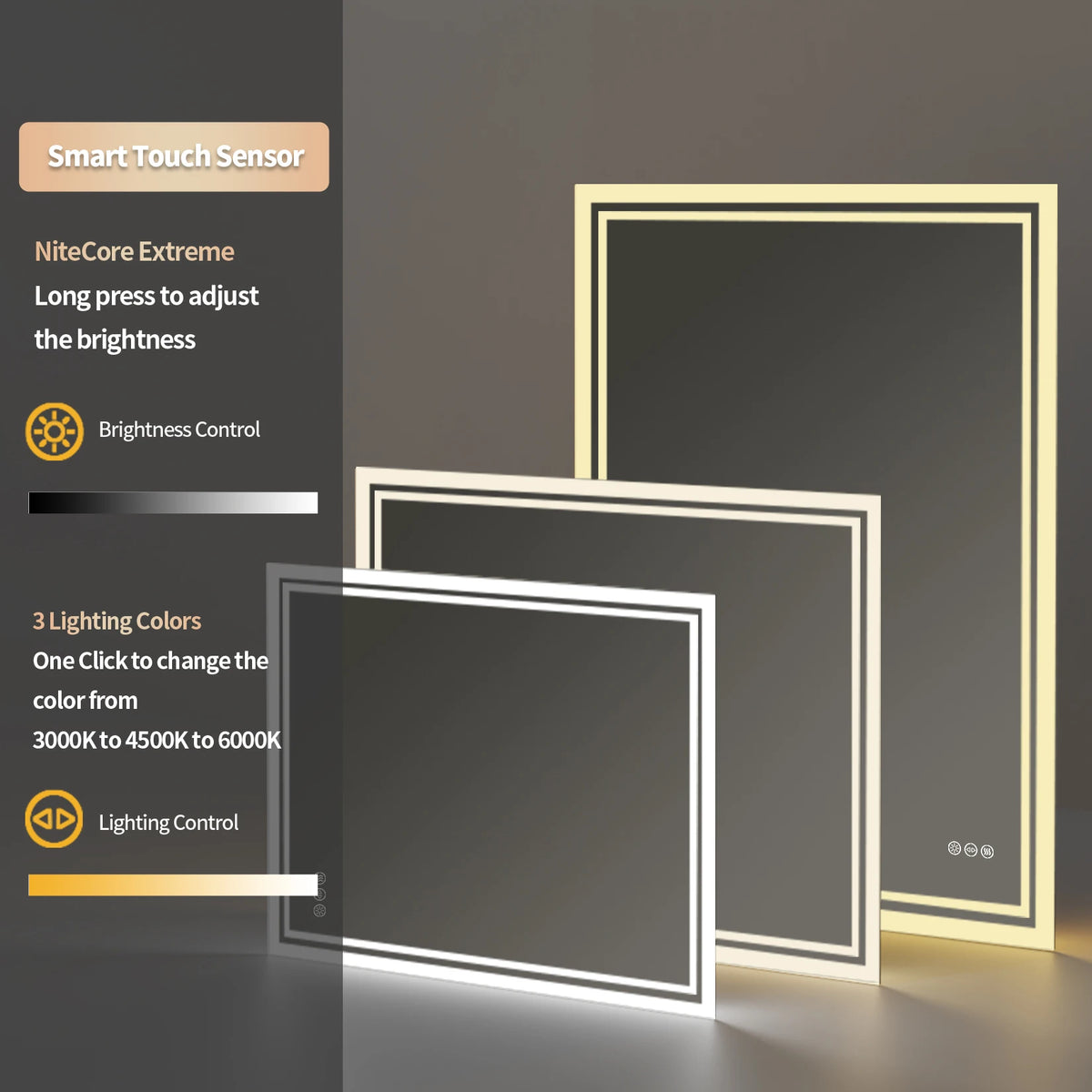 Led Light Bathroom Mirror Illuminated Wall Mounted Vanity