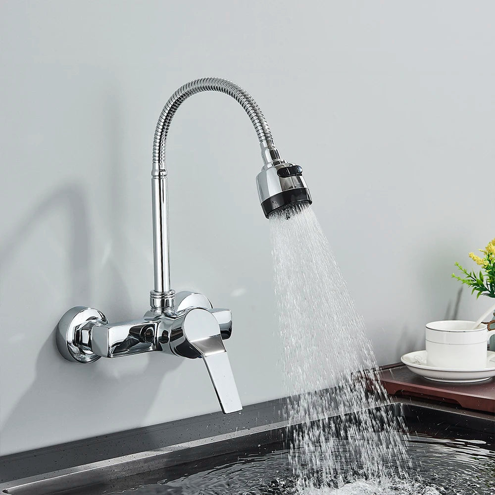 Wall Mounted Faucet Mixer Sink Faucet 360 Degree