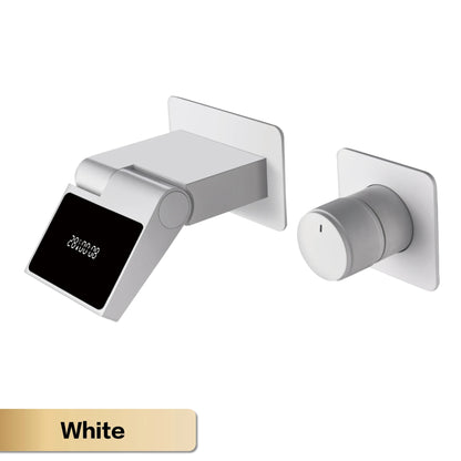Luxury Gun Gray Brass Wall Mounted Bathroom Faucet