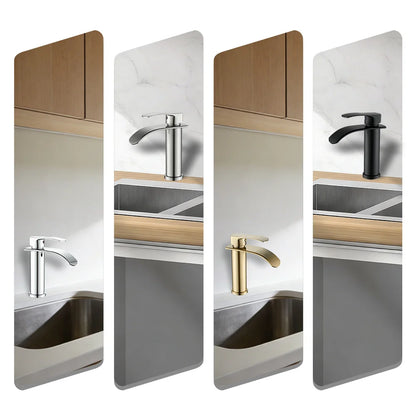 Tall Short Brass Waterfall Faucet Bathroom Sink Faucet