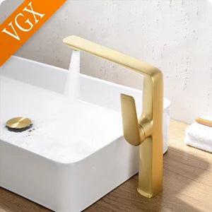 Vgx Luxury Gold Bathroom Faucets High Basin Mixer