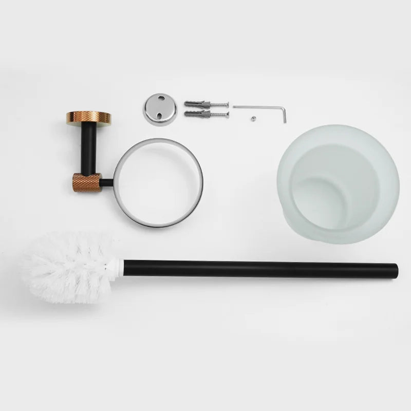 Rose Gold &Black Wall Mount Shelf Toilet Bath