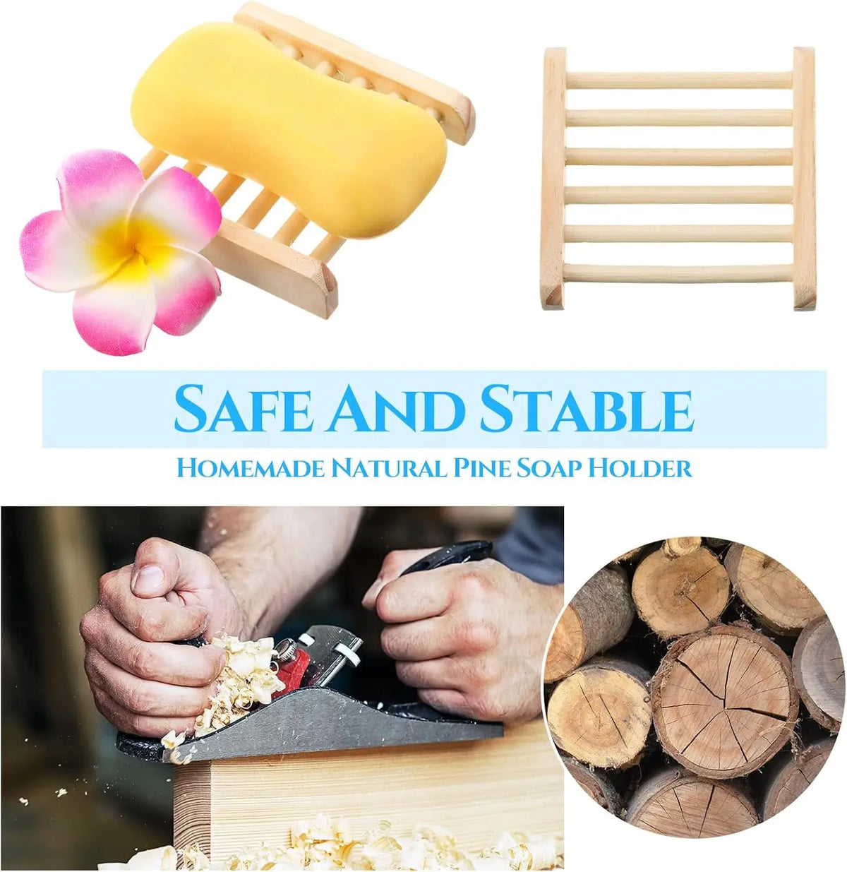 30-150pcs Soap Saver Wood Soap Dish Bulk Hotel