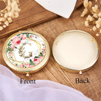 Golden Border Double-Sided Pocket Makeup Mirror Suitable Women